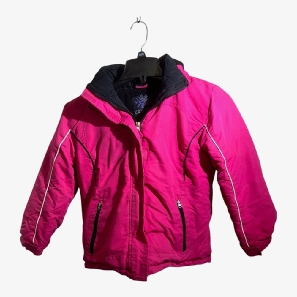 Babydoll Child's Hooded Winter Jacket Pink Polyester Size M
